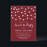 Convites Corda Whimsical Luz Borgonha Doce 16 Festa<br><div class="desc">Este elegante e brilhante convite de festas 16 apresenta luzes de fada brancas penduradas sobre um fundo burgundy. Personalize adicionando seus detalhes. Este doce convite de dezesseis burros é perfeito para festas de aniversário ao ar livre.</div>