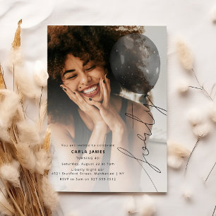 Convites Cordão de Balão Quarenta   Festa de Aniversário de