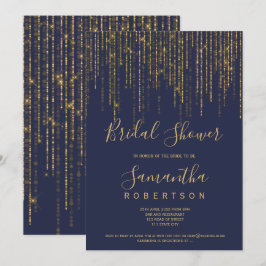 Convites Cordas de ouro quic luzes marinho chá de panela az