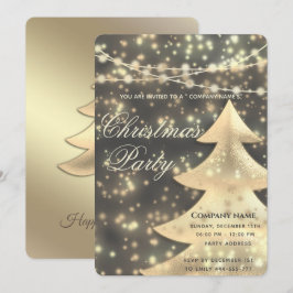 Convites cordas luminosas dourado partido de Natal Inv