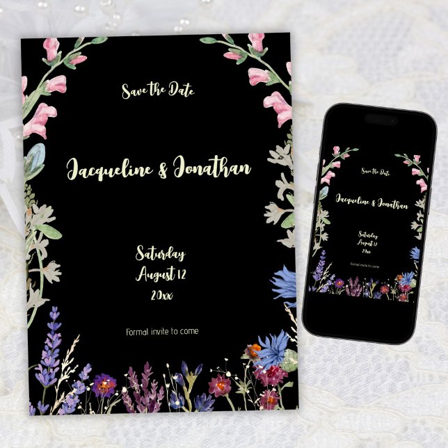 Convites Cores Aquáticas Personalizadas Flor Selvagem Simpl (Criador carregado)