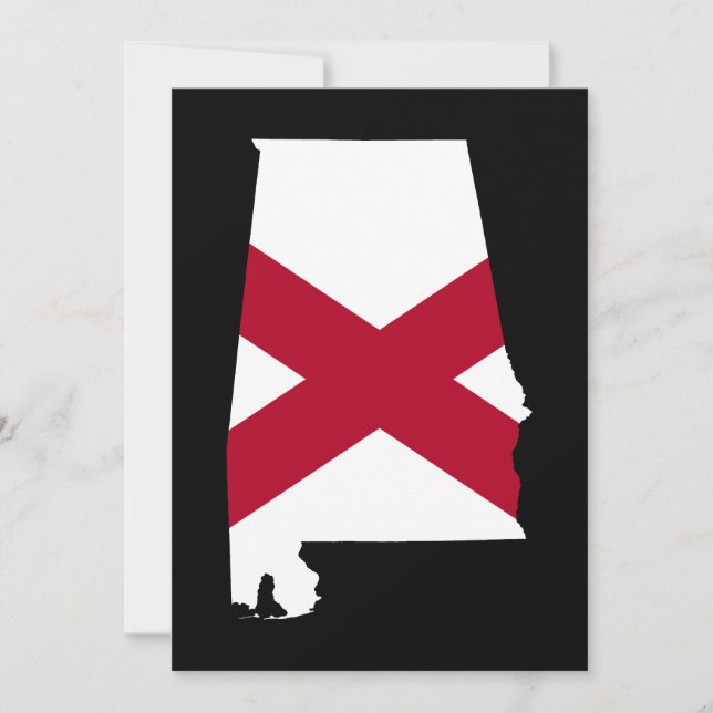 Convites Cores da Bandeira do Alabama (Frente)