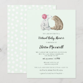 Convites Cores d'água cegas exibem Chá de fraldas virtual