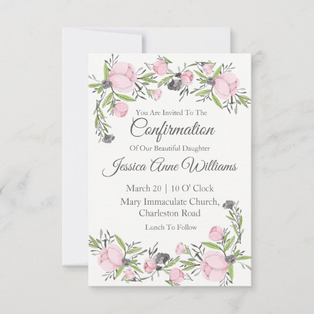 Convites Cores d'água de confirmação (Frente)