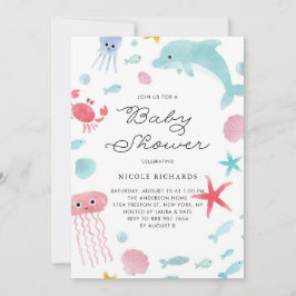 Convites Cores de água do Pastel de Corte sob o Chá de fral