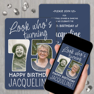 Convites Cores de cor ・ Veja quem é a 75 Festa de aniversár