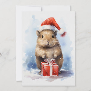 Convites Cores de Natal de Capoeira Cura Capybara Winter