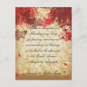Convites Cores de queda:Convite de Ação de Graças