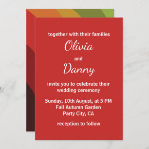 Convites Cores de queda Stripe Casamento outono moderno