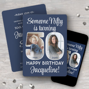 Convites Cores DIY • Nifty Fifty Aniversário de 50 anos Fot