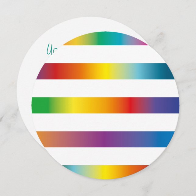 Convites Cores do arco-íris (Frente/Verso)