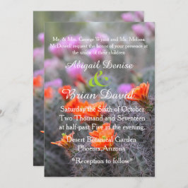 Convites Cores do cacto do deserto florescem fundo