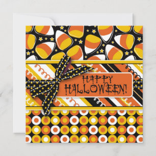 Convites Cores do Dia das Bruxas de Candy Corn