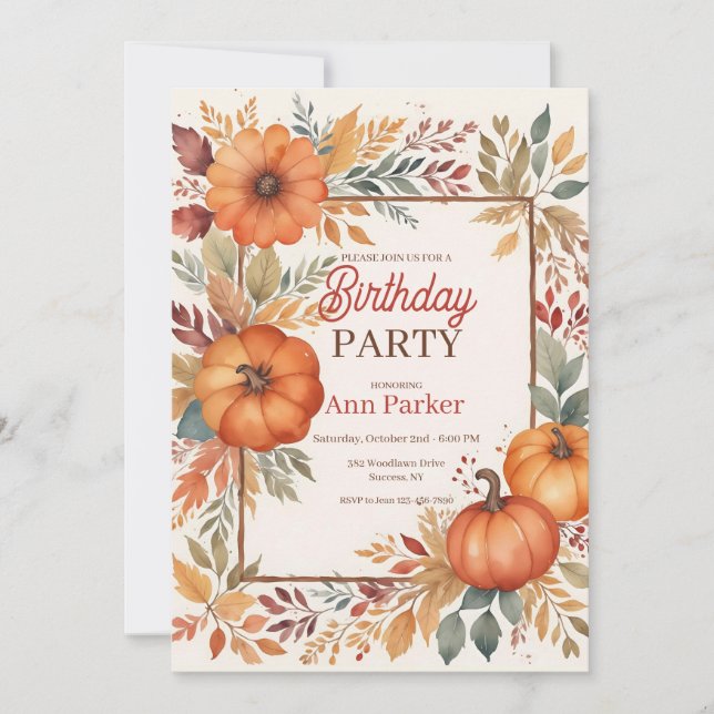 Convites Cores do outono (Frente)