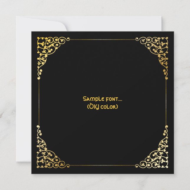 Convites Cores dourado/dy do quadro de arquivos PixDezines (Frente)