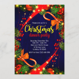 Convites Cores vibrantes Festa de Janto de Natal Convidada