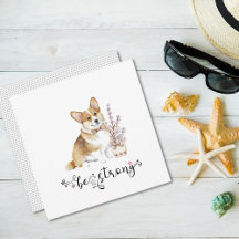 Corgi de Cama de Aquarela deve ser uma caligrafia