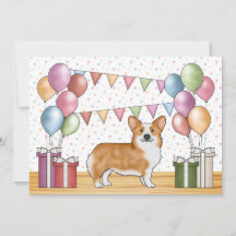 Corgi Galês Vermelho de Pembroke Aniversário Color