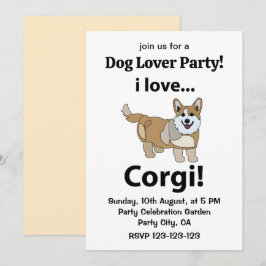 Convites Corgi I Love Corgi