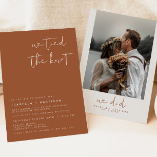 Convites CORIANDER Boêmio Recibo de Casamento Furtivo