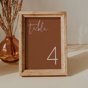 Convites CORIANDER Boho Burnt Orange Modern Table Number
