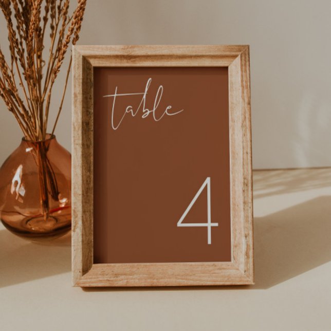 Convites CORIANDER Boho Burnt Orange Modern Table Number (Criador carregado)