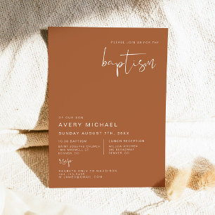 Convites CORIANDER Boho Terracotta e Rust Desert Baptism