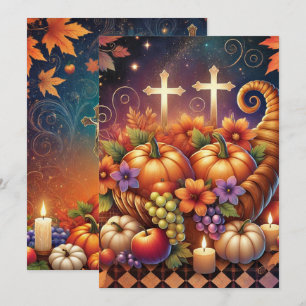 Convites Cornucopia Cristã de Halloween, Vibrante Imprimíve