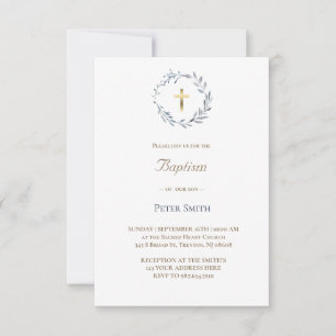 Convites coroa azul   Batismo