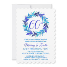 Coroa Azul Real Elegante Aniversário de 60 Anos de