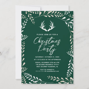 Convites Coroa Botânica Chic Elegante Veado Natal