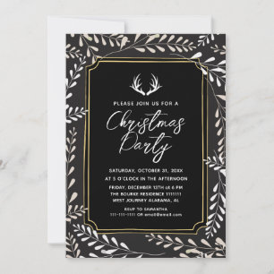Convites Coroa Botânica Chic Elegante Veado Natal