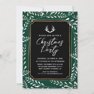 Convites Coroa Botânica Chic Elegante Veado Natal