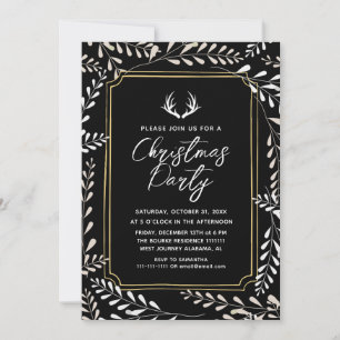 Convites Coroa Botânica Chic Elegante Veado Natal