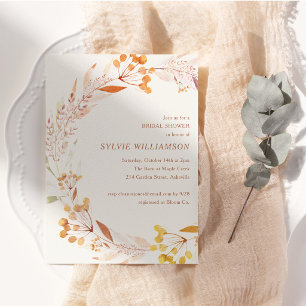 Convites Coroa Botânica de Outono Casamento Boho Ferrugem D