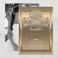 Coroa Coração Princesa Glamour Dourado Foto Doce 1
