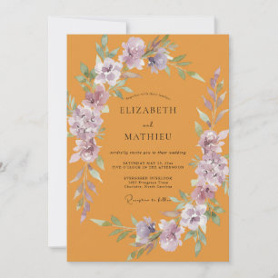 Convites Coroa de Casamento Âmbar Lavanda