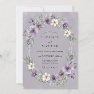 Convites Coroa de Casamento de Ámbar Muted
