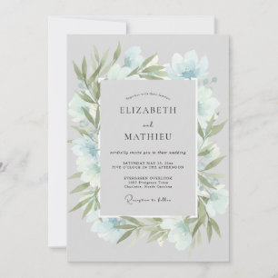 Convites Coroa de Casamento Gelo Azul