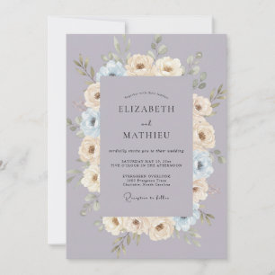 Convites Coroa de Casamento Lavanda Dourada Champanhe