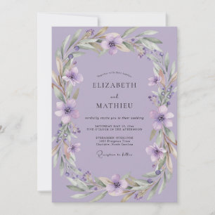 Convites Coroa de Casamento Violeta Âmbar
