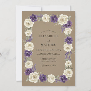 Convites Coroa de Casamento Violeta Toupeira