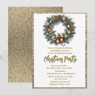 Convites Coroa de festa de Natal para empresa 
