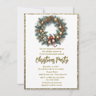 Convites Coroa de festa de Natal para empresa