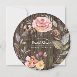 Convites Coroa de Flores de Outono para Chá de Noiva em Mad