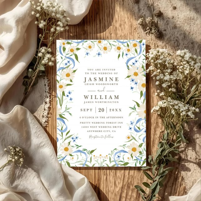 Convites Coroa de Flores Silvestres Elegante Código QR Casa (Criador carregado)