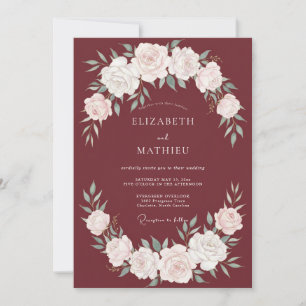 Convites Coroa de Folhas de Vinho Casamento