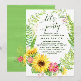 Convites Coroa de Girassóis de Verão Vamos Festejar