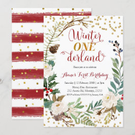 Convites Coroa de Natal de Aniversário de Inverno Onederlan