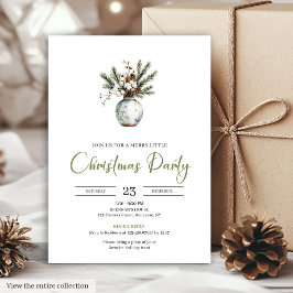 Convites Coroa de Natal de Pinheiro Boho Aquarela Rústica F